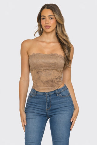 Cocoa Crush Tie Back Studded Top