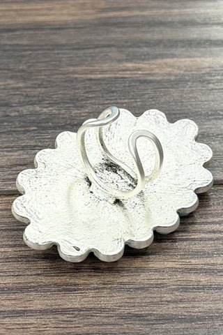 Very Large Turquoise Flower Ring