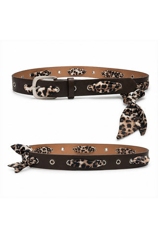 Brown Leopard Scarf Grommet Belt