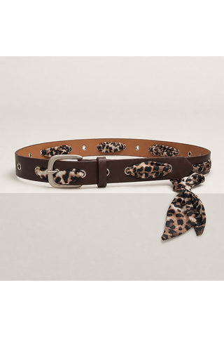 Brown Leopard Scarf Grommet Belt