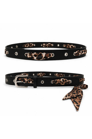 Black Leopard Scarf Grommet Belt