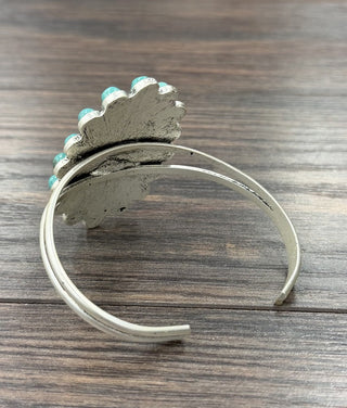 Large Turquoise Brass Arm Cuff Bracelet