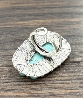 The Large Wanderer Western Turquoise Adjustable Ring