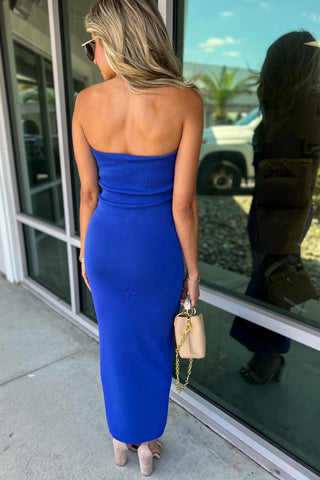 Iconic Energy Blue Bodycon Maxi Dress