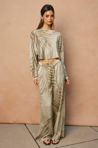 Palm Cove Wide Leg Loop Belt Pants