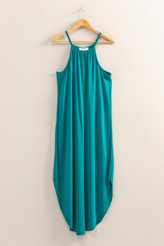 3 COLORS! Live and Learn Halter Asymmetrical Hem Midi Dress - Simply Me Boutique
