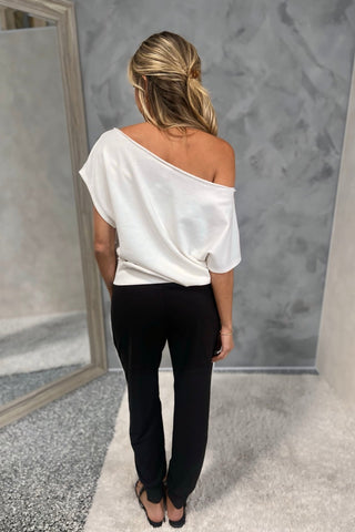 (3 COLORS) Simple Days French Terry Off Shoulder Top - Simply Me Boutique