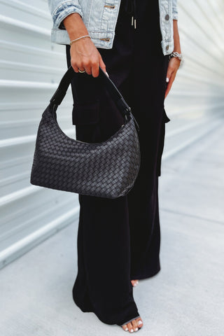 (3 COLORS) Woven Shoulder Purse - Simply Me Boutique
