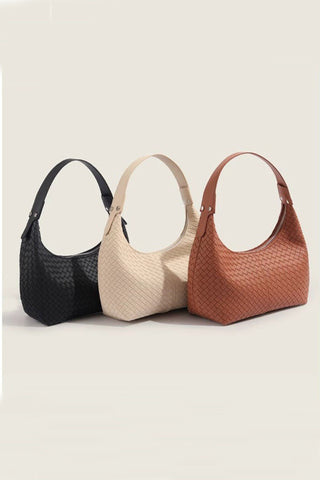 (3 COLORS) Woven Shoulder Purse - Simply Me Boutique