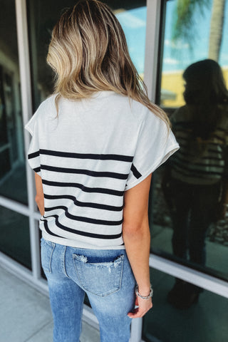Right Through Me Striped Mockneck Top