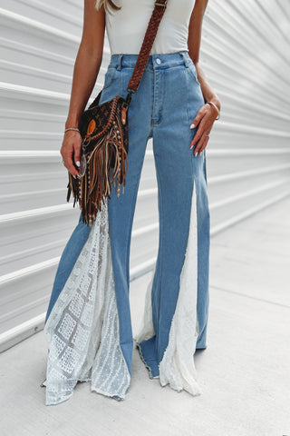 Lace Detail Womens Jeans