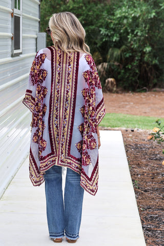 The Rosalie Velvet Kimono Cardigan