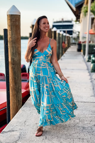 Turquoise Tides Maxi Dress