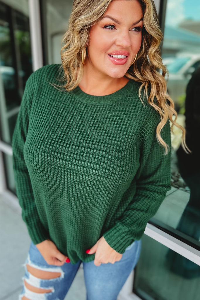 We've Got Forever Waffle Knit Sweater (More colors)