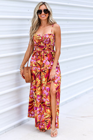 Blooming Beauty Cutout Maxi Dress