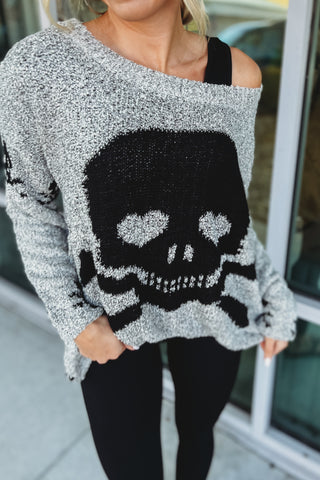 Toxic Ways Skull Grey Sweater