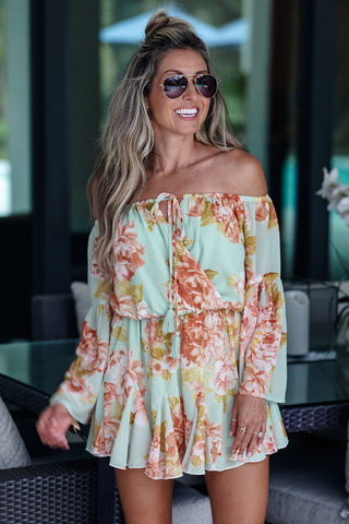 Floral Breeze Sage Romper