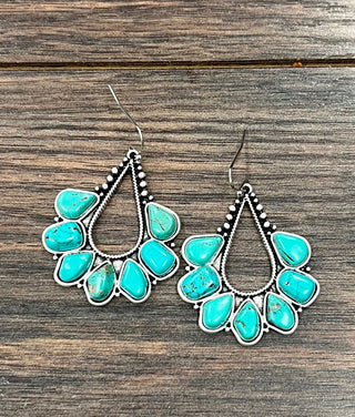 Turquoise Wildflower Western Earrings