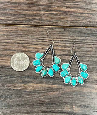 Turquoise Wildflower Western Earrings