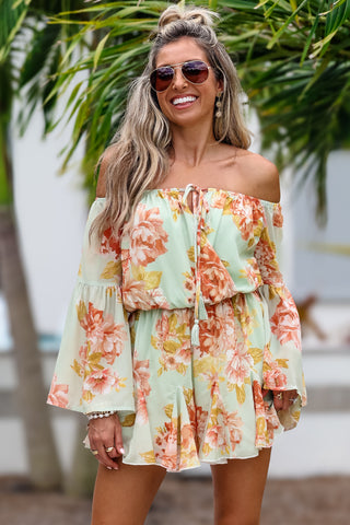 Floral Breeze Sage Romper