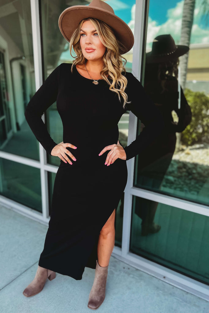 All Eyes on Me Long Sleeve Bodycon Maxi Dress (More colors)