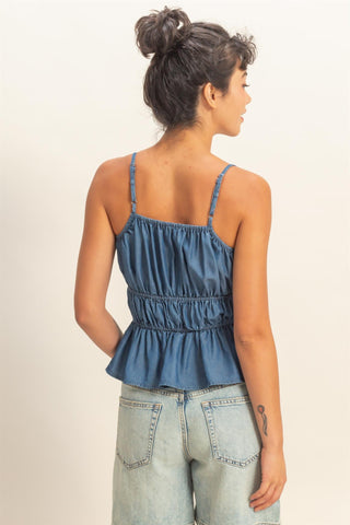Summer Stroll Tencel Peplum Top