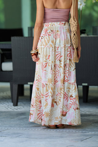 Botanical Daydream Maxi Skirt (Pink)