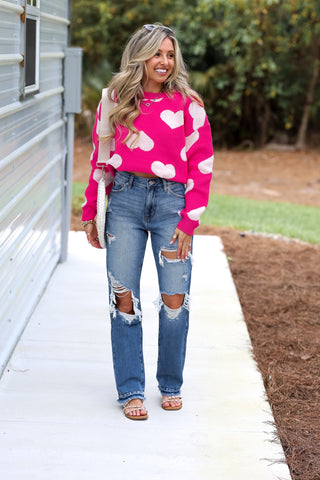 PINK Endless Love Heart Sweater