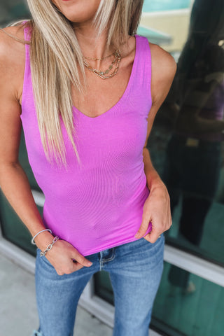 The Best Day Double Lined V Neck Tank Top - 8 colors!