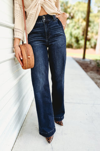 Judy Blue Delaney Ultra High Rise Wide Leg Trouser Jeans