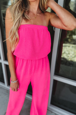 Pretty in Pink Ribbed Jumpsuit
