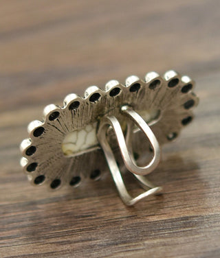 Western White Turquoise Adjustable Ring