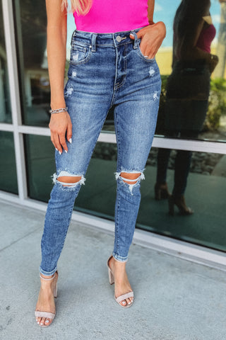 Krista High Rise Distressed Skinny Jeans