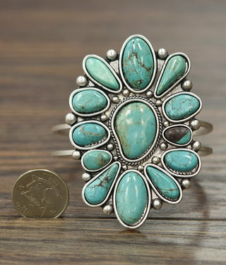 Extra Large Western Turquoise Arm Cuff Bracelet