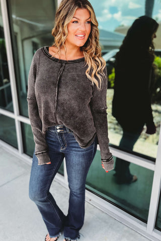 Best You Can Be Oversized Waffle Knit Top (More colors)