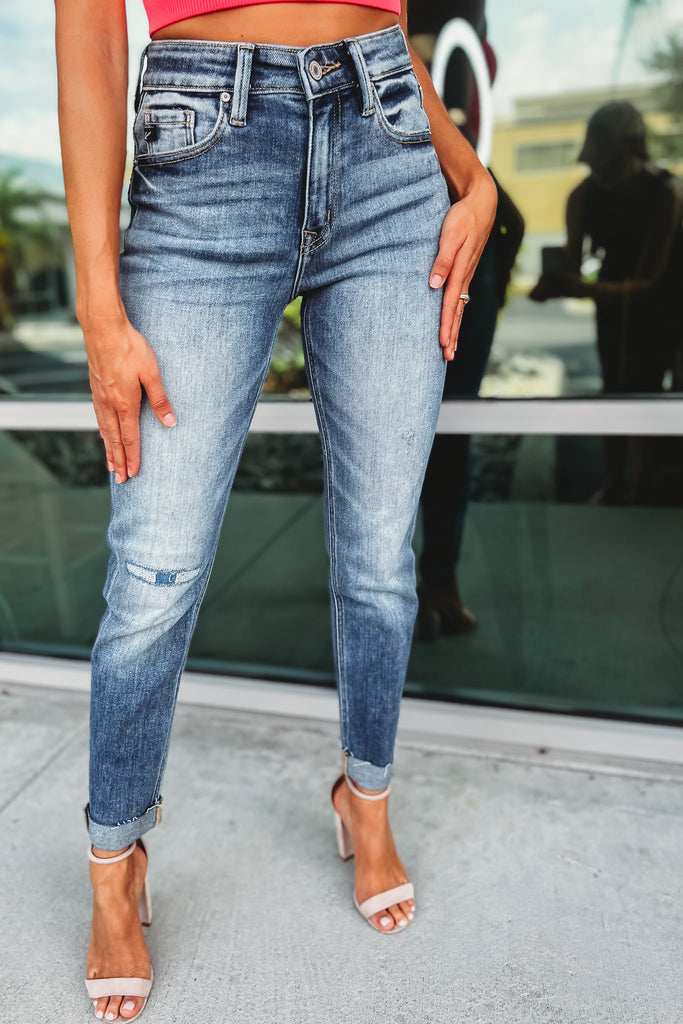 Kancan Claire High Rise Straight Fit Jeans