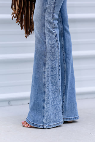 (PREORDER SHIPS 10 DAYS) Kancan Olivia Paisley Mid Rise Jeans
