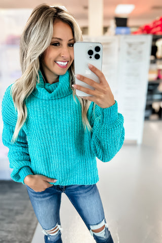 Comfy Chic Chenille Shorter Length Turtleneck Sweater