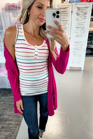 Colorful Vibes Button Up Tank