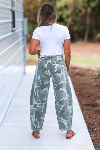 Kancan Raven Camo Barrel Jeans Non Stretch