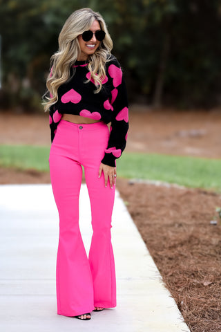 BLACK Endless Love Heart Sweater