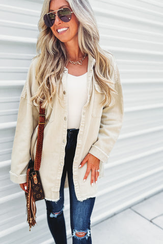The Lennon Oversized Skull Jacket (Beige)