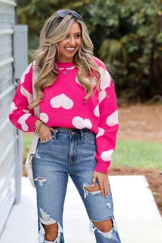 PINK Endless Love Heart Sweater