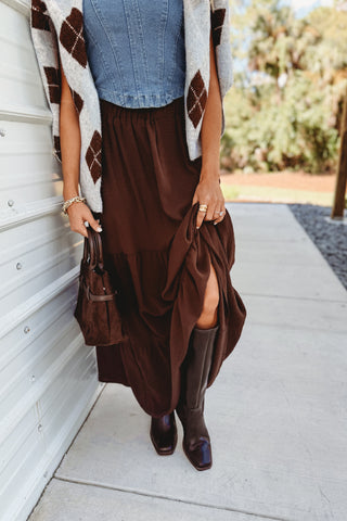 Easy Days Brown Maxi Skirt