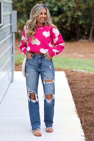 PINK Endless Love Heart Sweater