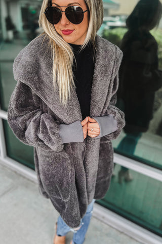 Love Song Faux Fur Hooded Jacket