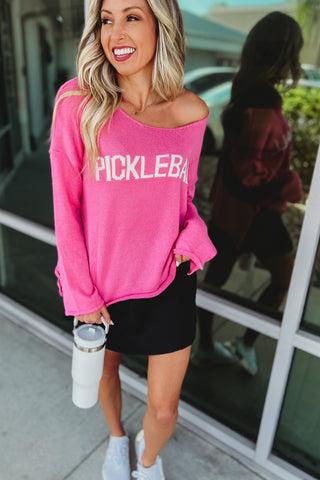 Pickleball Lightweight Pink Sweater