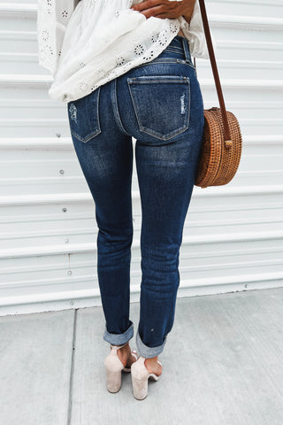(PREORDER) KANCAN Eternity Mid Rise Slim Straight Leg Jeans