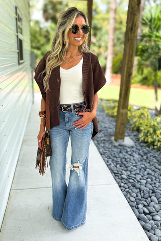 Warm Horizons Brown Cardigan Vest