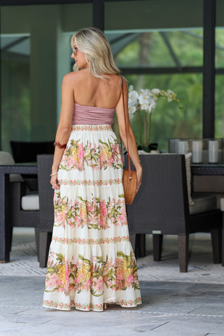 Sunkissed Ruched Strapless Crop Top (Dusty Mauve)